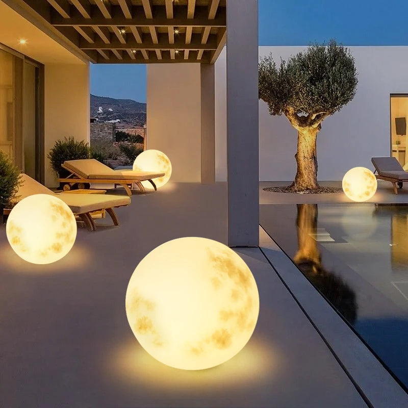 Solar LED Moon Garden Light – Outdoor Waterproof Moon Lamp