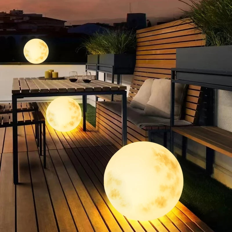 Solar LED Moon Garden Light – Outdoor Waterproof Moon Lamp