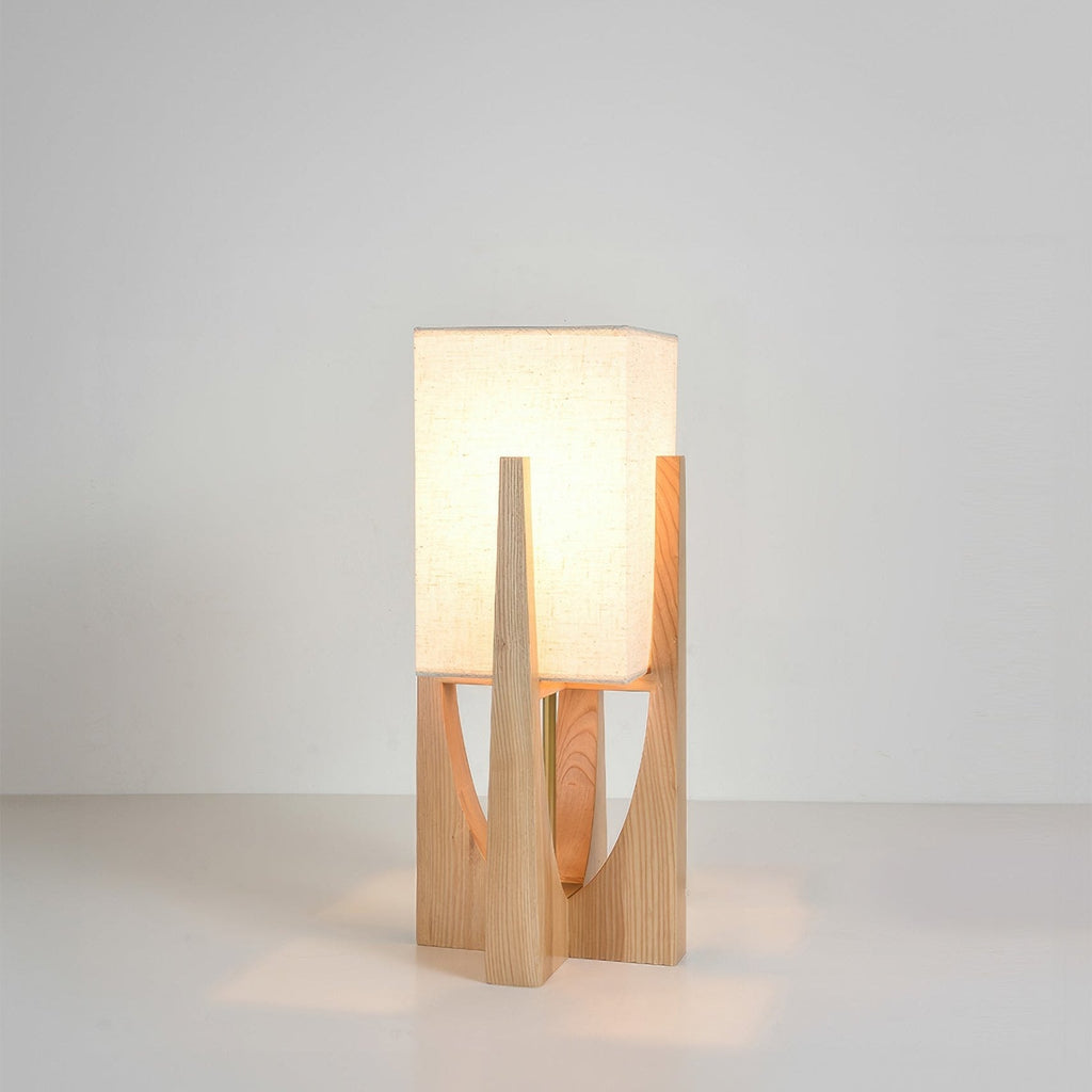 Japanese Wooden Walnut Floor Lamp – Modern LED Standing Lamp