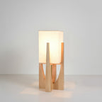 Japanese Wooden Walnut Floor Lamp – Modern LED Standing Lamp