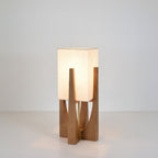 Japanese Wooden Walnut Floor Lamp – Modern LED Standing Lamp