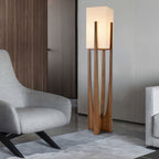 Japanese Wooden Walnut Floor Lamp – Modern LED Standing Lamp