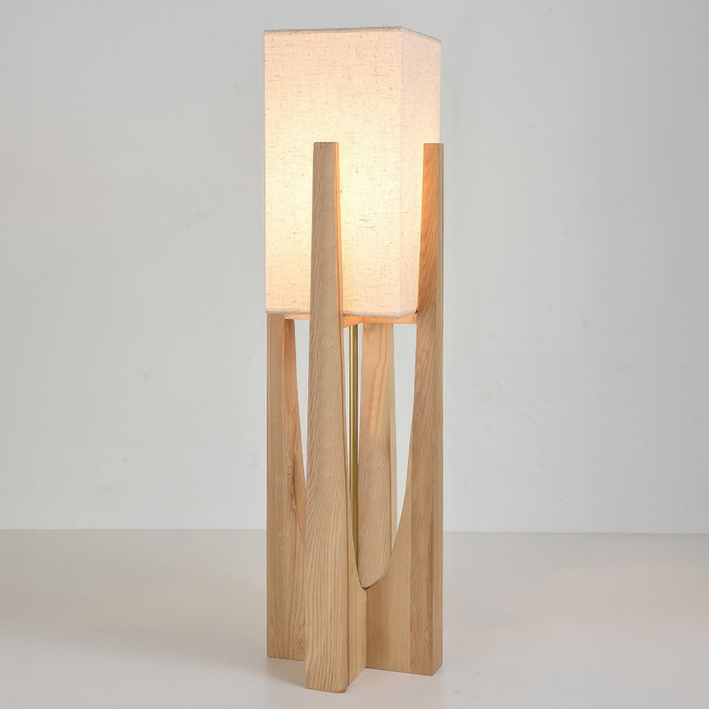 Japanese Wooden Walnut Floor Lamp – Modern LED Standing Lamp