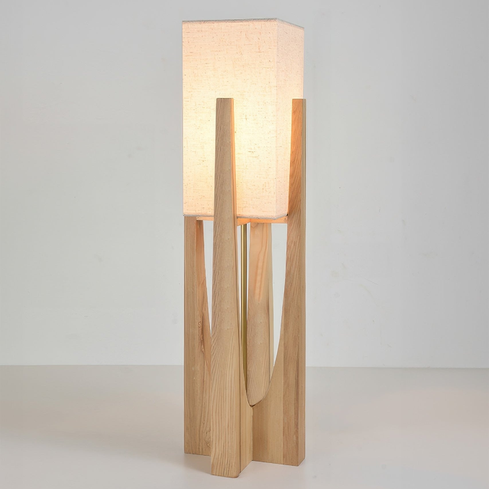 Japanese Wooden Walnut Floor Lamp – Modern LED Standing Lamp