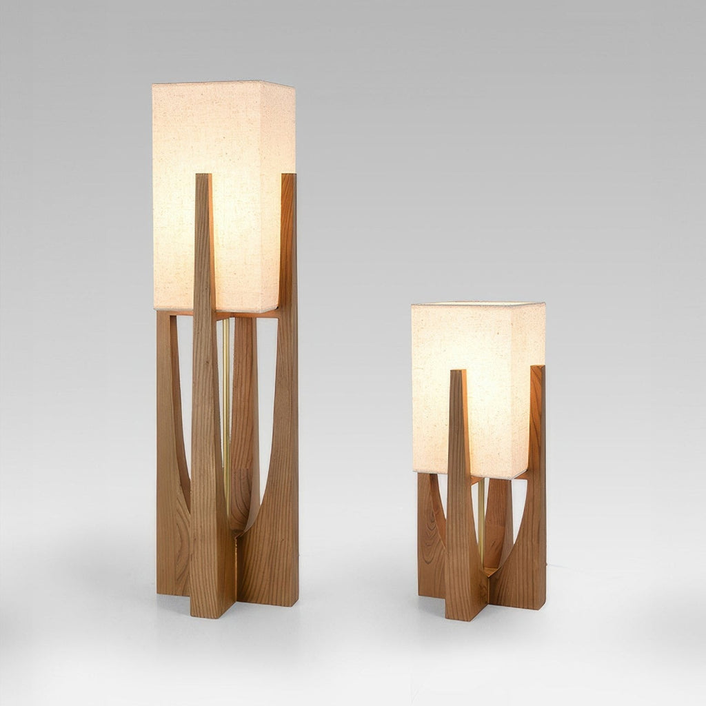 Japanese Wooden Walnut Floor Lamp – Modern LED Standing Lamp