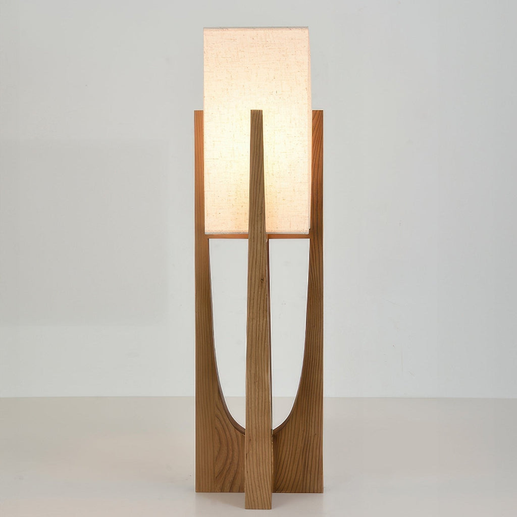 Japanese Wooden Walnut Floor Lamp – Modern LED Standing Lamp