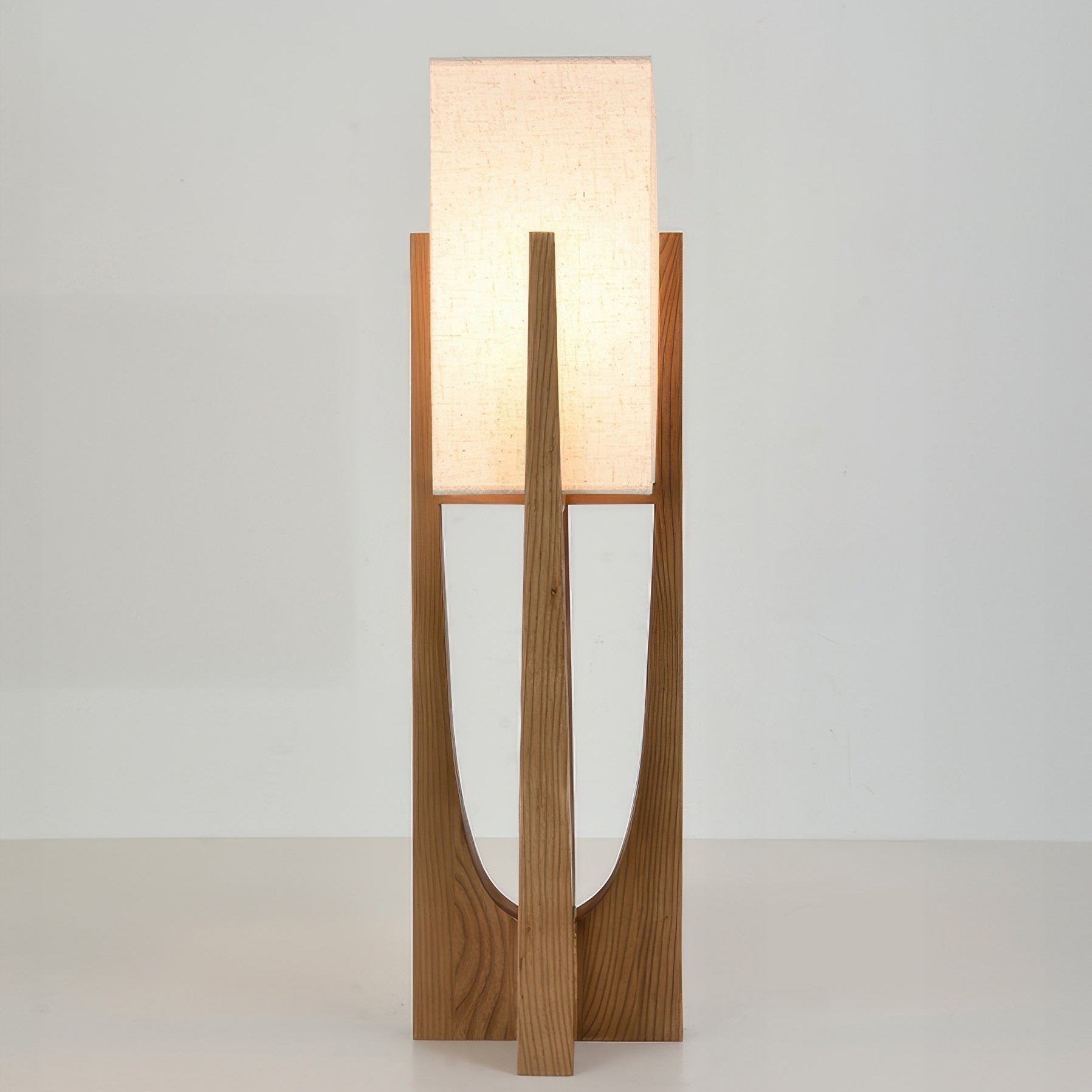 Japanese Wooden Walnut Floor Lamp – Modern LED Standing Lamp